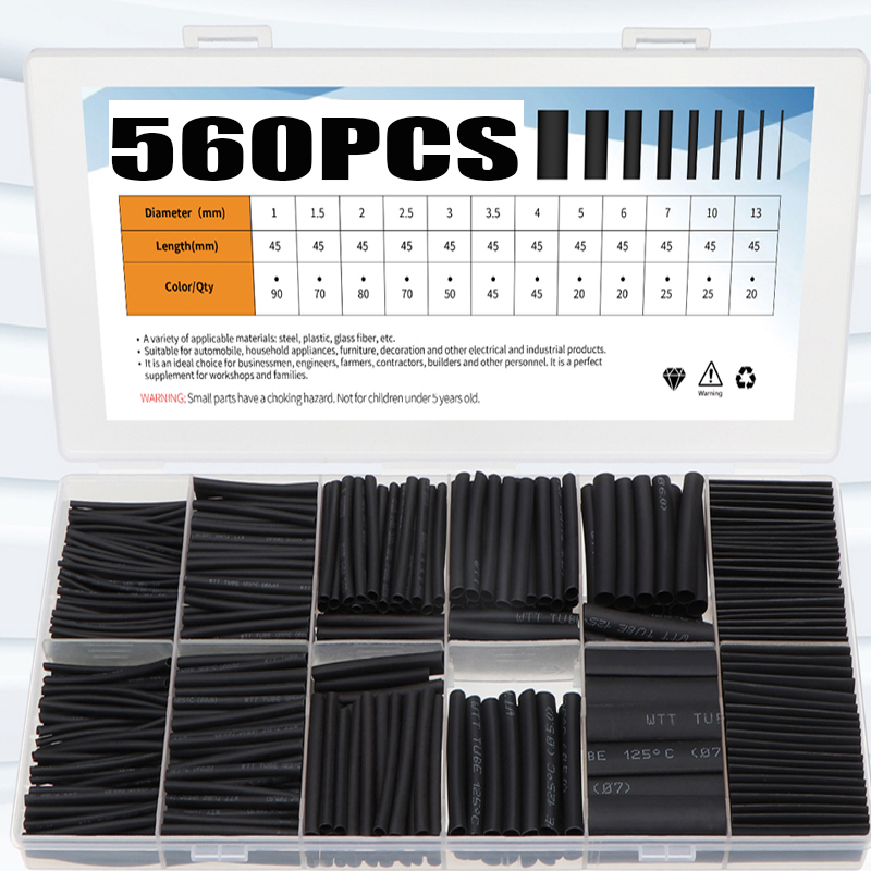 Shrink Sleeve Pvc - 560pcs 열 수축 튜브 내열성 튜브