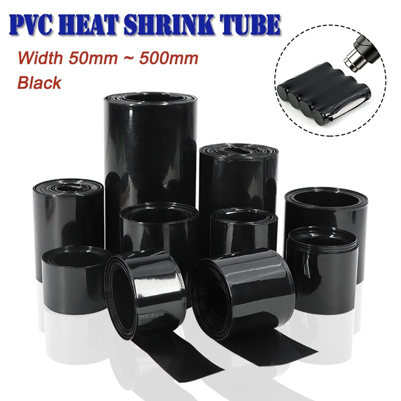 Shrink Sleeve Pvc - 1/5m 검정색 PVC 열수축 튜브 폭
