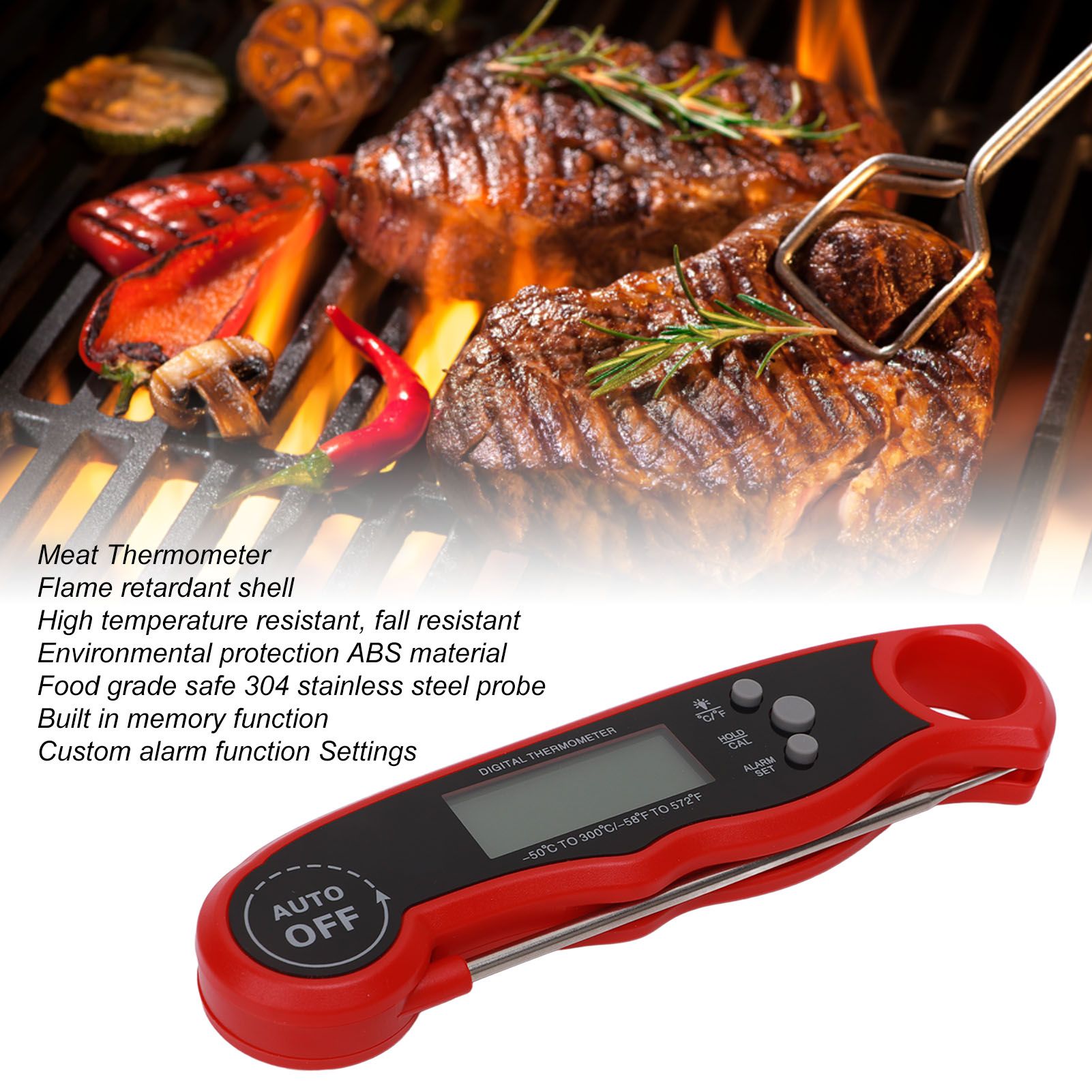 디지털 고기 온도계, 알람 기능 및 백라이트 포함, 2 - Digital Thermometer Probe 리뷰 및 가격