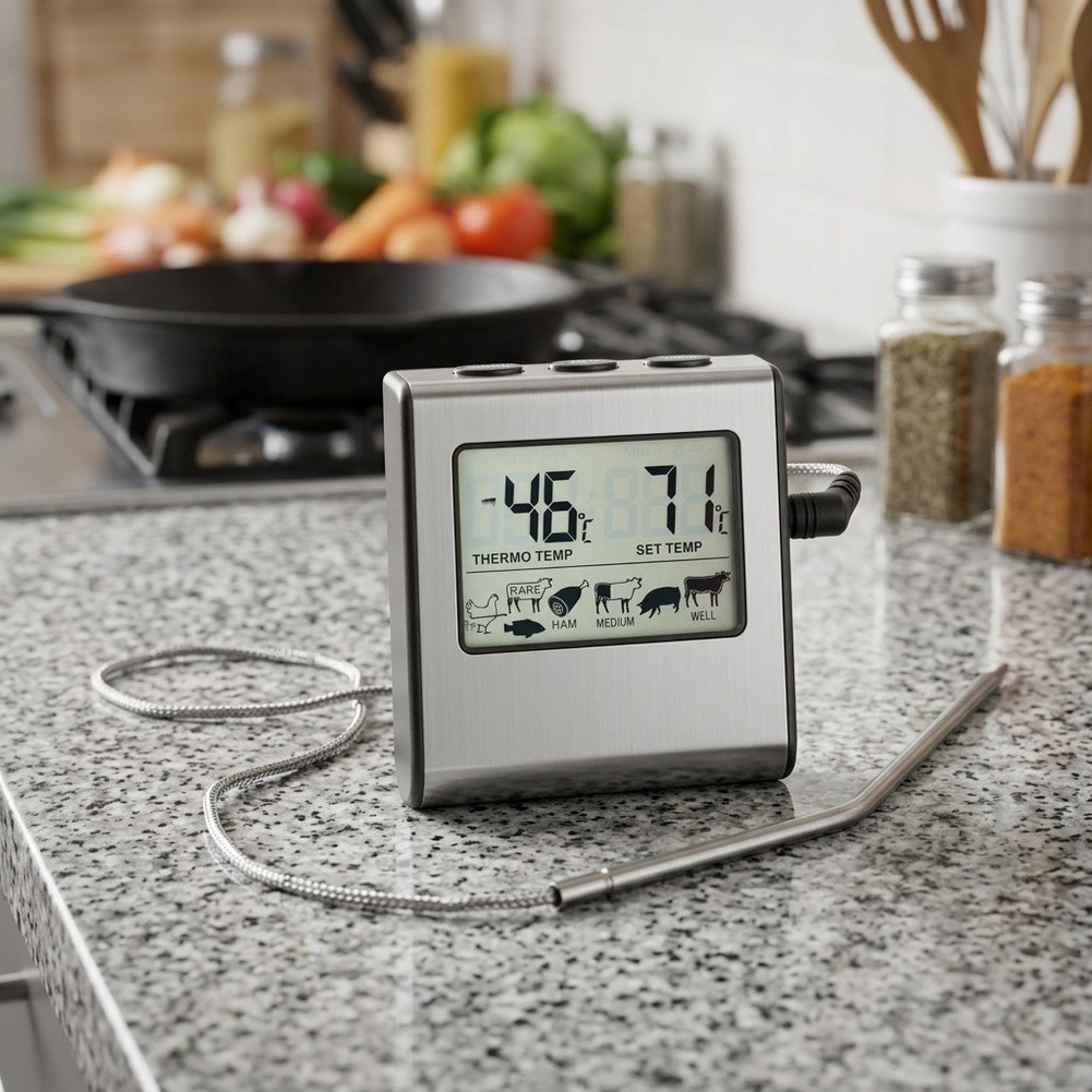 1pc LCD 디지털 고기 온도계, 스테인레스 스틸 타 - Digital Thermometer Probe 리뷰 및 가격